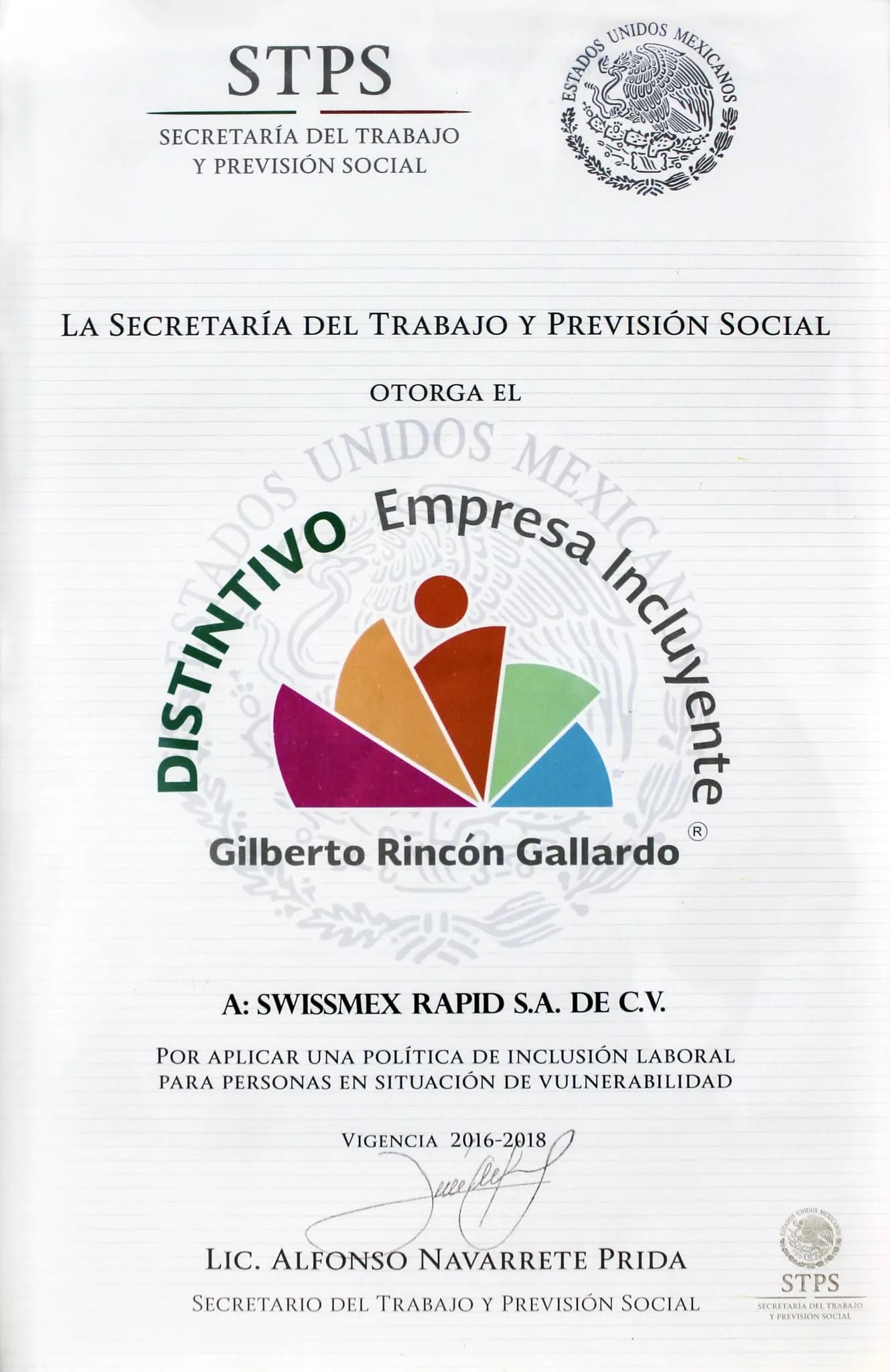 Distintivo Rincón Gallardo